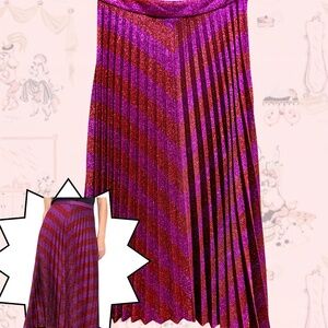Zara Pleated Chevron Skirt with Metallic Thread